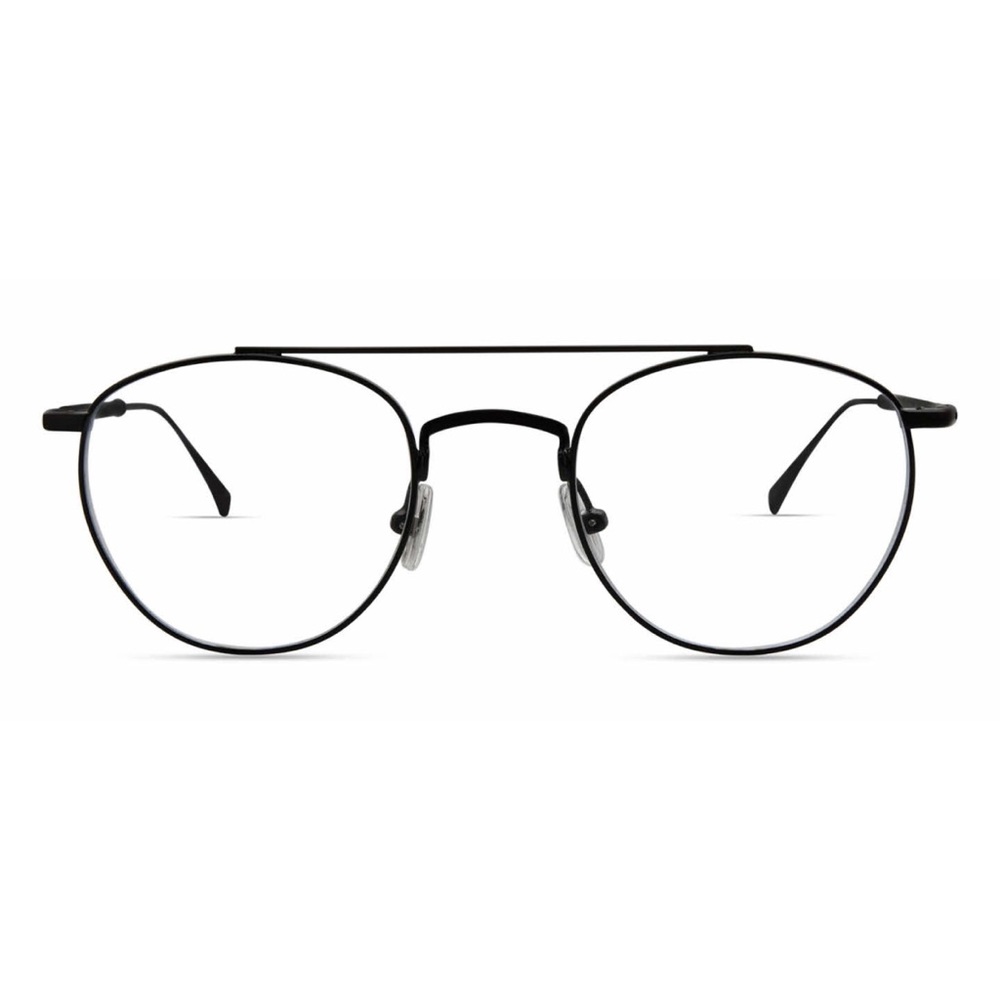 Derek Lam 288 Brushed Gun Black Leather Glasses